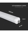 Réglette LED étanche complète 150cm 160lm/W 32W, Câblage traversant - 5120lm, IP65
