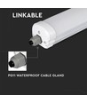 Réglette LED étanche complète 150cm 160lm/W 32W, Câblage traversant - 5120lm, IP65