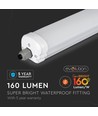 Réglette LED étanche complète 150cm 160lm/W 32W, Câblage traversant - 5120lm, IP65