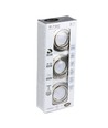 Pack de 3 spots encastrables 5W - Façade en acier, complet avec support GU10 et spot LED