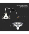 Pack de 3 spots encastrables 5W - Façade en acier, complet avec support GU10 et spot LED