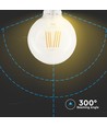 Ampoule globe LED E27 6W - Ø12,5 cm, puce LED Samsung, filament