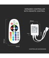 Contrôleur RGB avec télécommande - fonction mémoire, infrarouge, 12V (72W), 24V (144W)