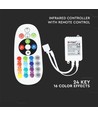 Contrôleur RGB avec télécommande - fonction mémoire, infrarouge, 12V (72W), 24V (144W)