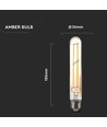 Ampoule LED V-Tac 6W - Filament, T30, blanc extra chaud, 2200K, E27