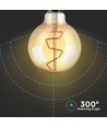 Ampoule globe LED E27 4W - Ø9,5 cm, Filament carbone, blanc extra chaud, 2200K