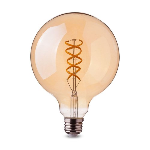 Ampoule LED globe décorative E27 - filament spirale, 5W, blanc très chaud