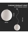 Suspension en verre V-Tac - Ø25 cm, E27