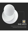 Applique murale LED 5W blanche - IP20 intérieur, ronde, rotative, source lumineuse incluse