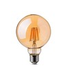 Ampoule LED globe E27 8W dimmable - Ø12,5 cm, Filament carbone, blanc extra chaud