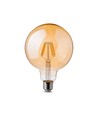 Ampoule globe LED E27 6W - Filament carbone, Ø12,5 cm, Blanc extra chaud, 2200K