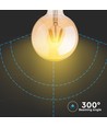 Ampoule globe LED E27 6W - Filament carbone, Ø12,5 cm, Blanc extra chaud, 2200K