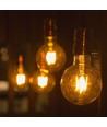 Ampoule globe LED E27 6W - Filament carbone, Ø12,5 cm, Blanc extra chaud, 2200K