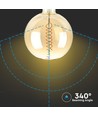 Ampoule globe LED géante E27 8W dimmable - Ø20 cm, Filament carbone, blanc extra chaud, 2000K