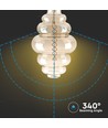 Ampoule globe LED géante E27 8W dimmable - Ø20 cm, Filament carbone, blanc extra chaud, 1800K
