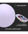 V-Tac LED sphère RGB - Rechargeable, avec télécommande, Ø40 cm