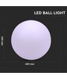 V-Tac LED sphère RGB - Rechargeable, avec télécommande, Ø40 cm
