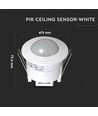Capteur de mouvement encastrable V-Tac - compatible LED, blanc, infrarouge PIR, IP20 intérieur