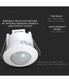 Capteur de mouvement encastrable V-Tac - compatible LED, blanc, infrarouge PIR, IP20 intérieur