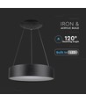 Lustre LED 30W dimmable - Noir, lumière douce, blanc chaud