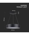 Lustre LED 30W dimmable - Noir, lumière douce, blanc chaud