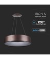 Lustre LED 30W dimmable - Couleur café, lumière douce, blanc chaud