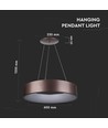 Lustre LED 30W dimmable - Couleur café, lumière douce, blanc chaud