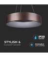 Lustre LED 30W dimmable - Couleur café, lumière douce, blanc chaud