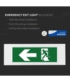 V-Tac éclairage de secours LED 4W - Pour montage mural/plafond/encastré, 110 lumens, batterie et pictogrammes inclus