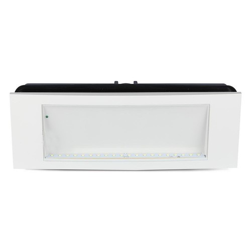 V-Tac éclairage de secours LED 4W - Pour montage mural/plafond/encastré, 110 lumens, batterie et pictogrammes inclus