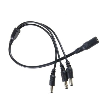 Câble DC répartiteur 3 voies - Pour bandes LED, 5V-48V, noir