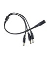 Câble DC répartiteur 3 voies - Pour bandes LED, 5V-48V, noir