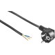 Câble d'alimentation 1,5 mètre - 250V, IP20 intérieur, Noir, Fiche Schuko et fils dénudés, 16A