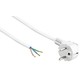 Câble d'alimentation 1,5 mètre - 250V, IP20 intérieur, blanc, fiche Schuko et fils dénudés, 16A