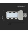 V-Tac lampe de rue LED 150W - puce LED Samsung, IP65, 120 lm/W