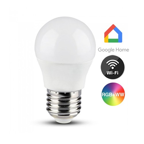 Ampoule LED E27 5W Smart Home Sphérique - G45, Tuya/Smart Life, compatible avec Google Home, Alexa et smartphones