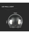 Applique murale 4W - IP65 extérieur, ronde, noire, source lumineuse incluse