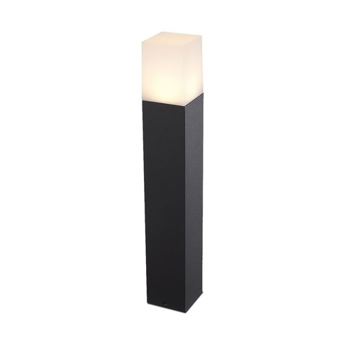 V-Tac lampe de jardin carrée - Noir, 50 cm, IP54, douille GU10, sans source lumineuse, 230V
