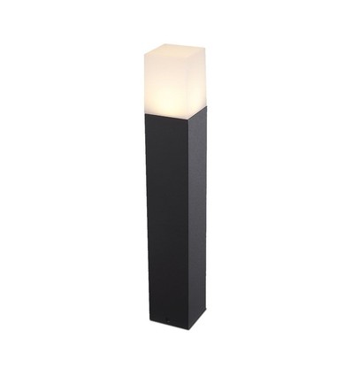 V-Tac lampe de jardin carrée - Noir, 50 cm, IP54, douille GU10, sans source lumineuse, 230V