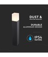 V-Tac lampe de jardin carrée - Noir, 50 cm, IP54, douille GU10, sans source lumineuse, 230V