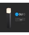 V-Tac lampe de jardin carrée - Noir, 50 cm, IP54, douille GU10, sans source lumineuse, 230V