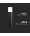 V-Tac lampe de jardin carrée - Noir, 50 cm, IP54, douille GU10, sans source lumineuse, 230V