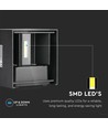 Applique murale LED 12W - IP65 extérieur, noir, carrée, faisceau réglable, source lumineuse incluse