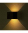 Applique murale LED 12W - IP65 extérieur, noir, carrée, faisceau réglable, source lumineuse incluse