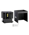 Applique murale LED 12W - IP65 extérieur, noir, carrée, faisceau réglable, source lumineuse incluse