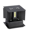 Applique murale LED 12W - IP65 extérieur, noir, carrée, faisceau réglable, source lumineuse incluse
