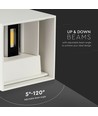 Applique murale LED 12W blanche - IP65 extérieur, carrée, angle de diffusion réglable, source lumineuse incluse
