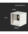 Applique murale LED 12W blanche - IP65 extérieur, carrée, angle de diffusion réglable, source lumineuse incluse