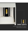 Applique murale LED 12W blanche - IP65 extérieur, carrée, angle de diffusion réglable, source lumineuse incluse