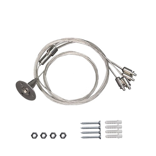Kit de câbles pour panneau LED - 200 cm + 80 cm, hauteur réglable, 4 pièces